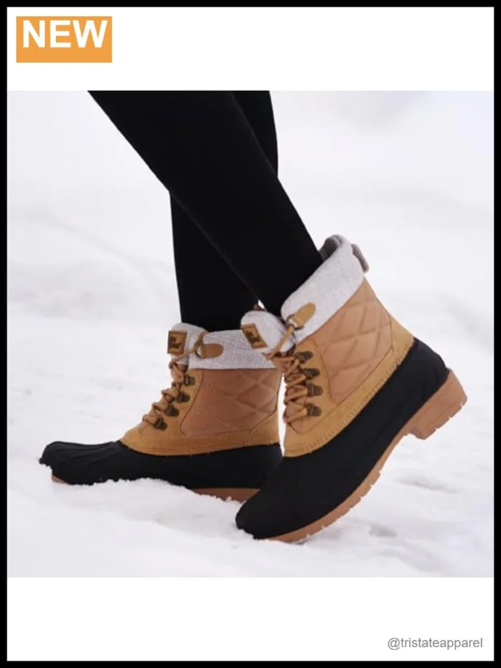 Women's Fleece Lined Waterproof Mid Calf Winter Snow Boots Lace Up